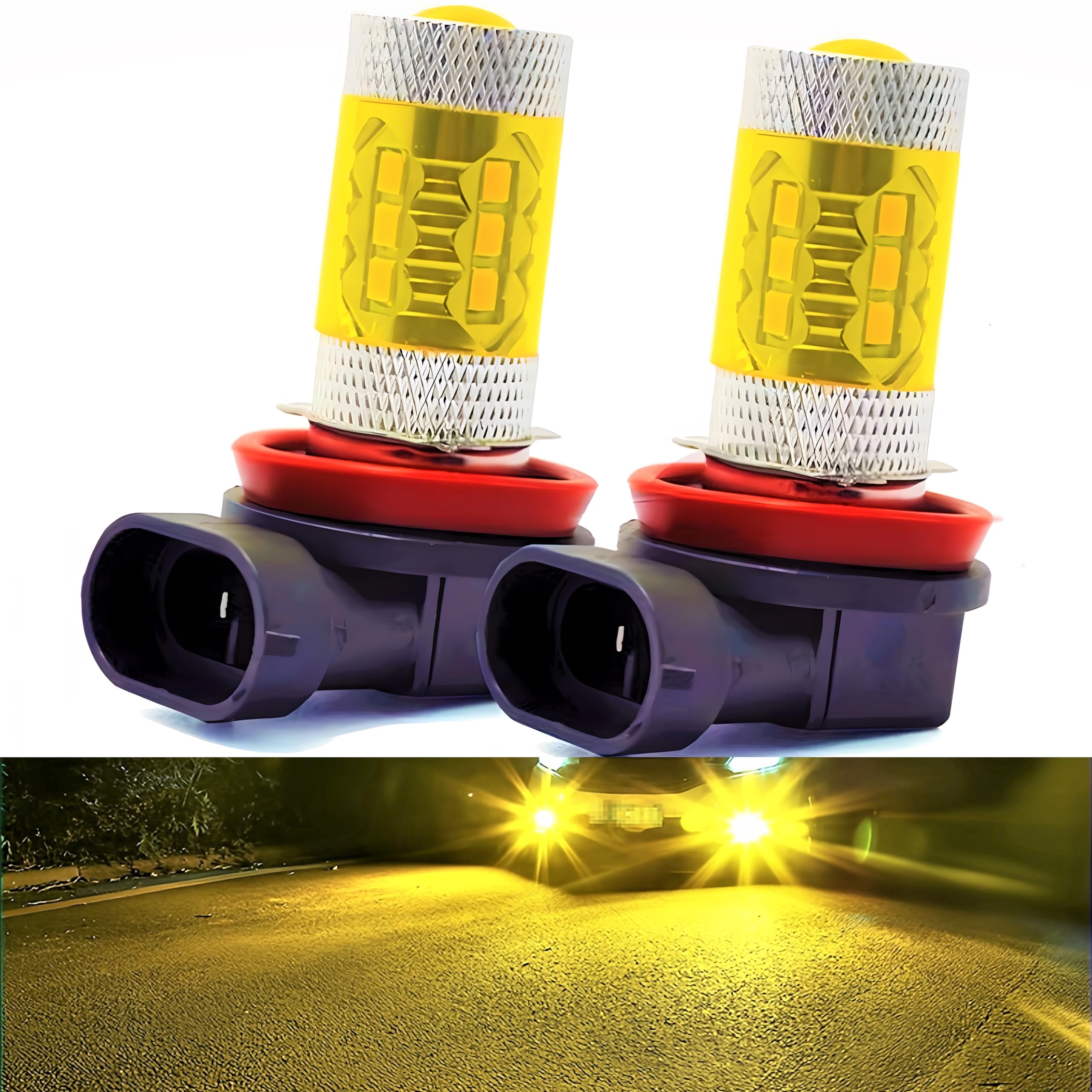 

JUNSKY H8 H11 H16 Fog High Brightness Vehicle Inspection Super Single V24 Passenger 2 Pieces Lamps, LED, Compliant, Waterproof, Bright, Silent, Color,
