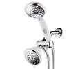 Designer 2-Tone Showerhead Handheld Combo 30-Setting Dual Spray Chrome White Easy Installation High Power Precision