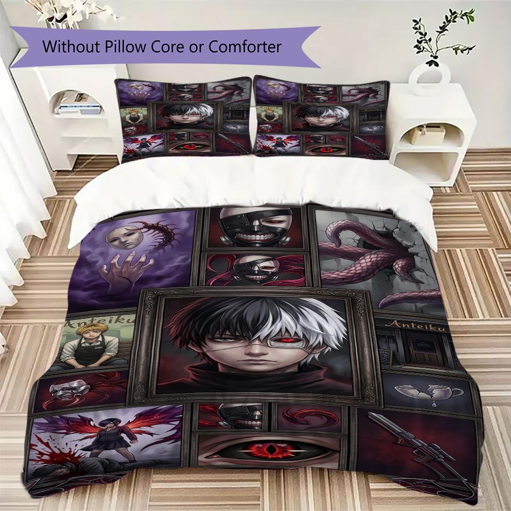 

Popular anime items Pattern Bedding,Quilt Set Quilt Cover Pillowcase Home Birthday Gift (1 * duvet cover + 2 * pillowcase, without core) 135x200cm