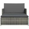 VidaXL Salon de jardin 2 pcs avec coussins Résine tressée Gris