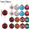 36/18PCS Wooden Christmas Ball Hanging Ornaments DIY Christmas Tree Decor Pendant with Rope New Year Party Home Decor Supplies