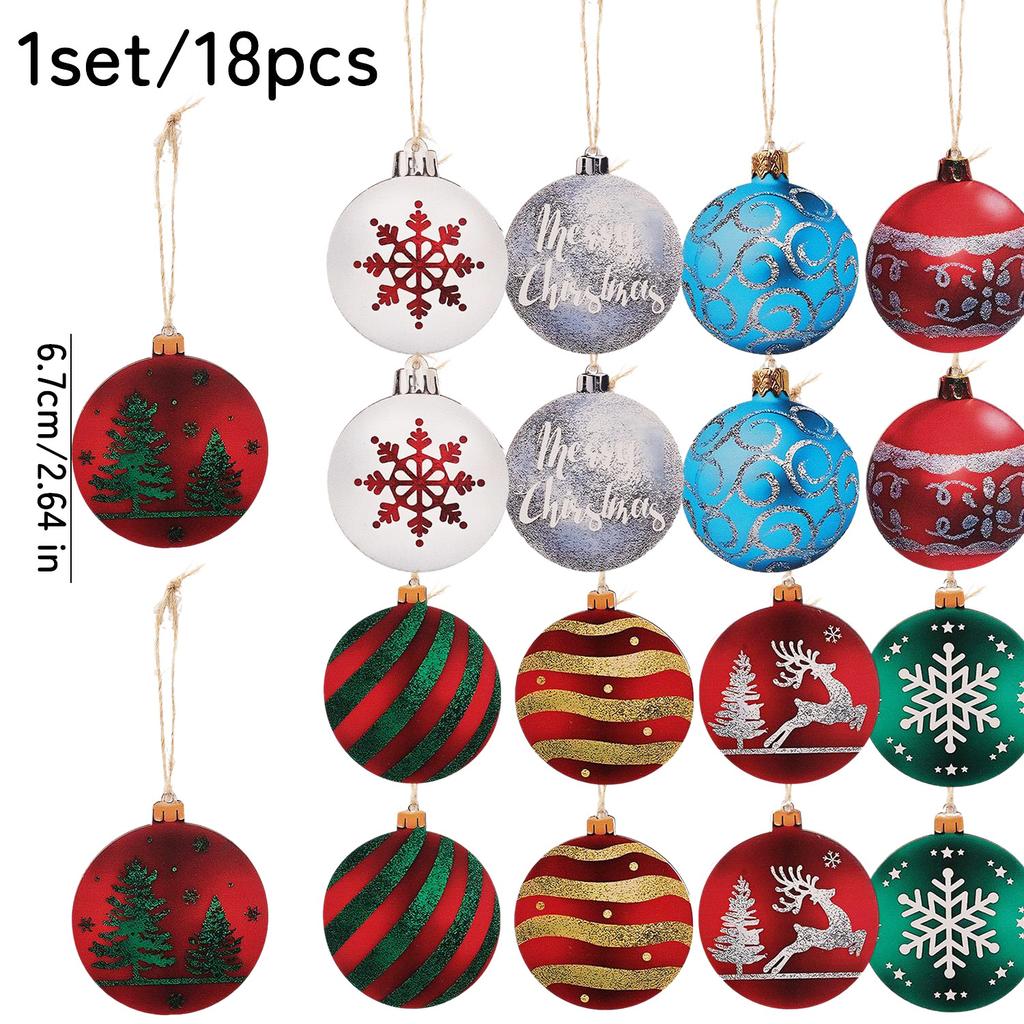 36/18PCS Wooden Christmas Ball Hanging Ornaments DIY Christmas Tree Decor Pendant with Rope New Year Party Home Decor Supplies