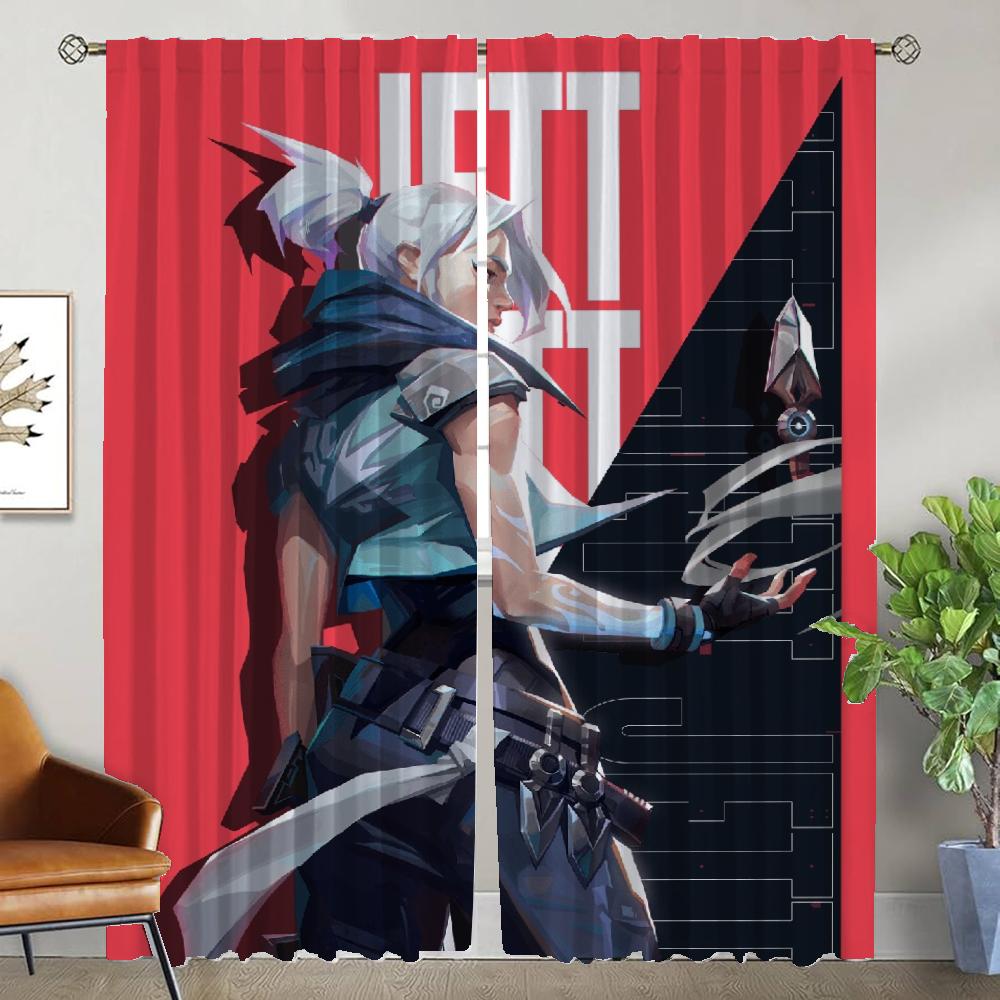 Set Of 2 Anti Mosquito Curtains Valorant Curtain Room Panel Home Interior Partition Tulle Bedroom Blackout Made Polyester Window Treatment