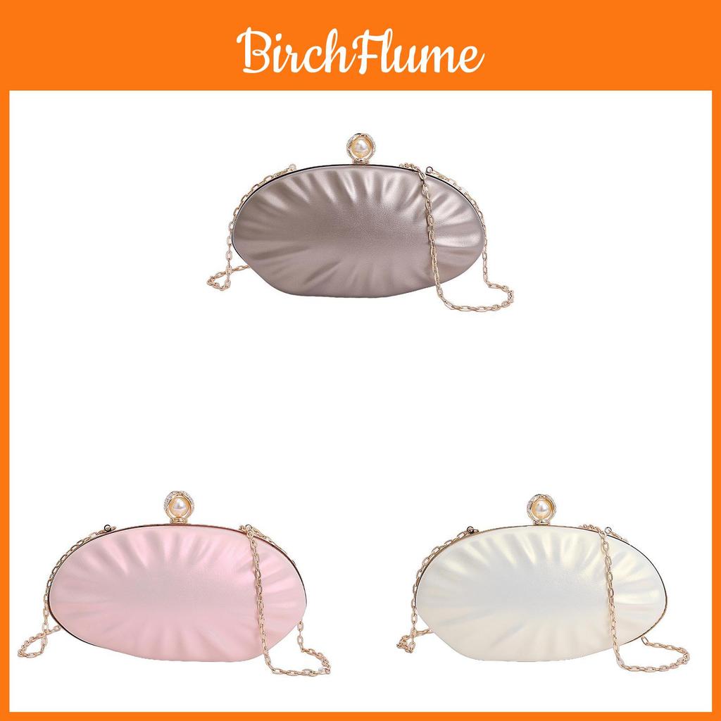 Acrylic Shell Clutch Bag With Chain Strap For Womens Daily Use