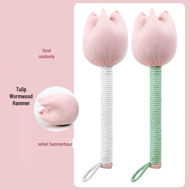 Brocade Tulip Mugwort Health Hammer: Exquisite Meridian Massage Hammer, Perfect Gift for Girls.