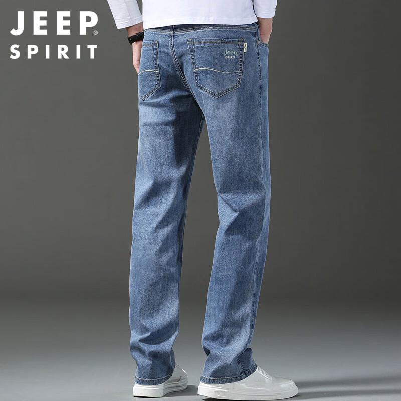 JEEP SPIRIT Men's Straight Fit Stretch Casual Jeans