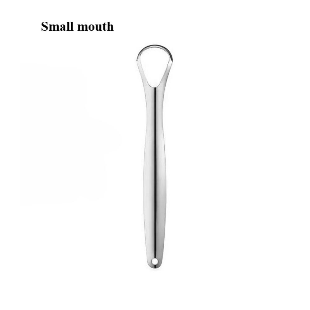 

Скребки для языка из нержавеющей стали, очиститель языка для взрослых и детей, портативный очиститель для удаления налета с языка, чистящие инструменты для полости рта Small mouth