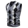 Autumn and Winter Men's New Knitted Sweater Vest Fashion V-neck