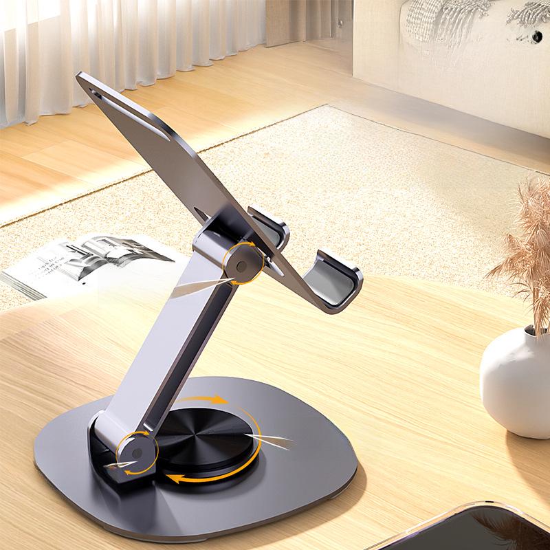 All-Metal Rotating Phone and Tablet Holder - Hands-Free Viewing for TV Shows and Videos