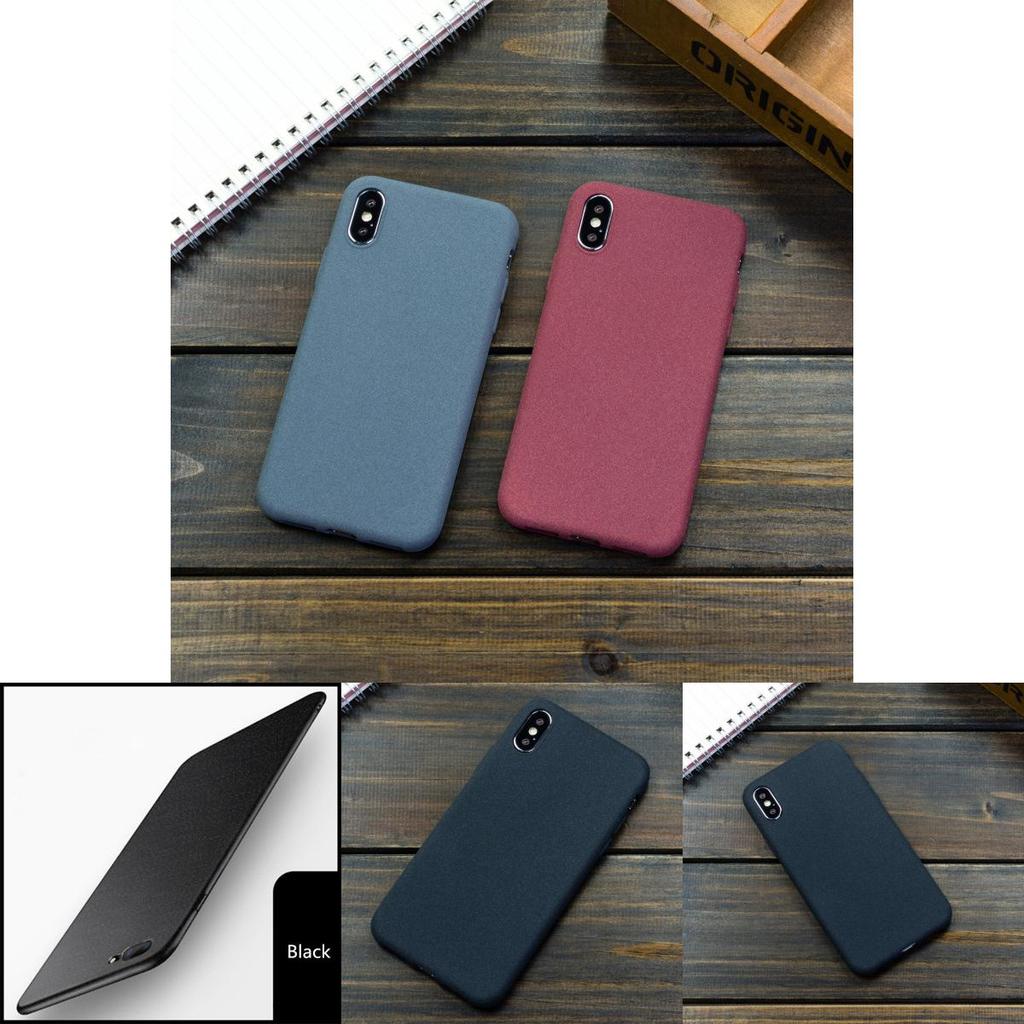 For Iphone 8 7 6 X Plus Shockproof Thin Soft Tpu Sandstone Matte Back Cover Case