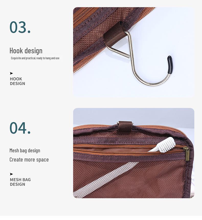Men's Large Waterproof PU Toiletry Bag - Travel Cosmetic Organizer