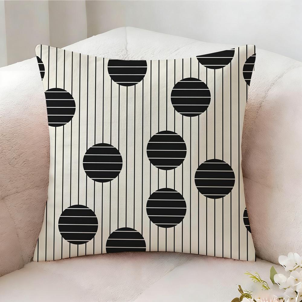 Retro Geometric Shading Pillow Case Pillowcase Doublesided Printed Sofa Cushion Bedroom Headboard Pillow
