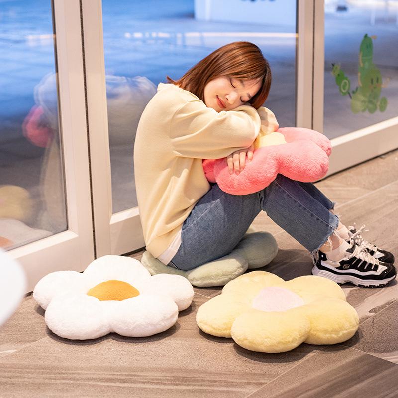New Ins Plush Flower Cushion Home Sofa Cushion Soft Daisy Office Seat Cushion