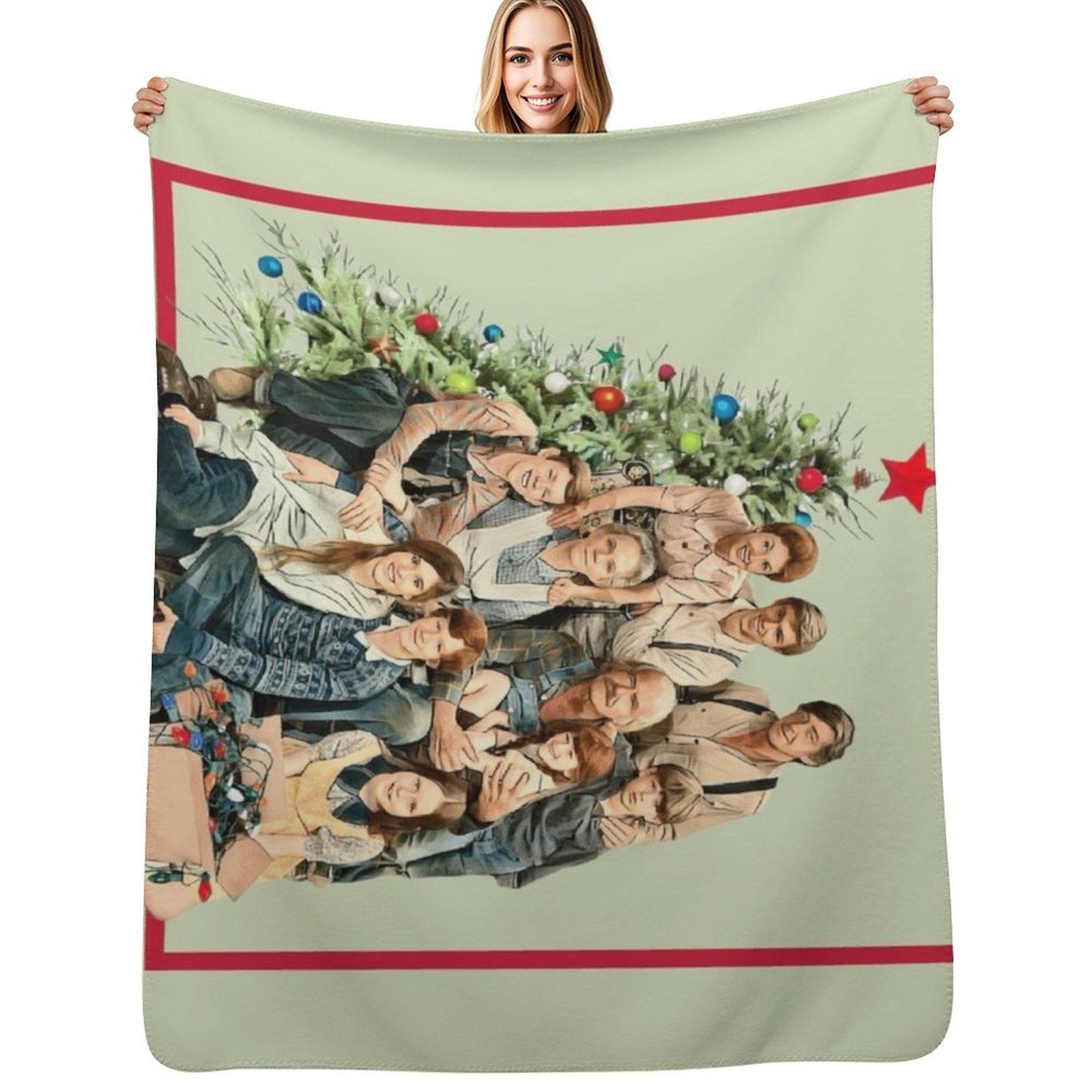 The Walton Family Christmas Throw Blanket Modern Design Soft Blanket for Home Decor Size: 75*100cm, Weight: 230 GSM