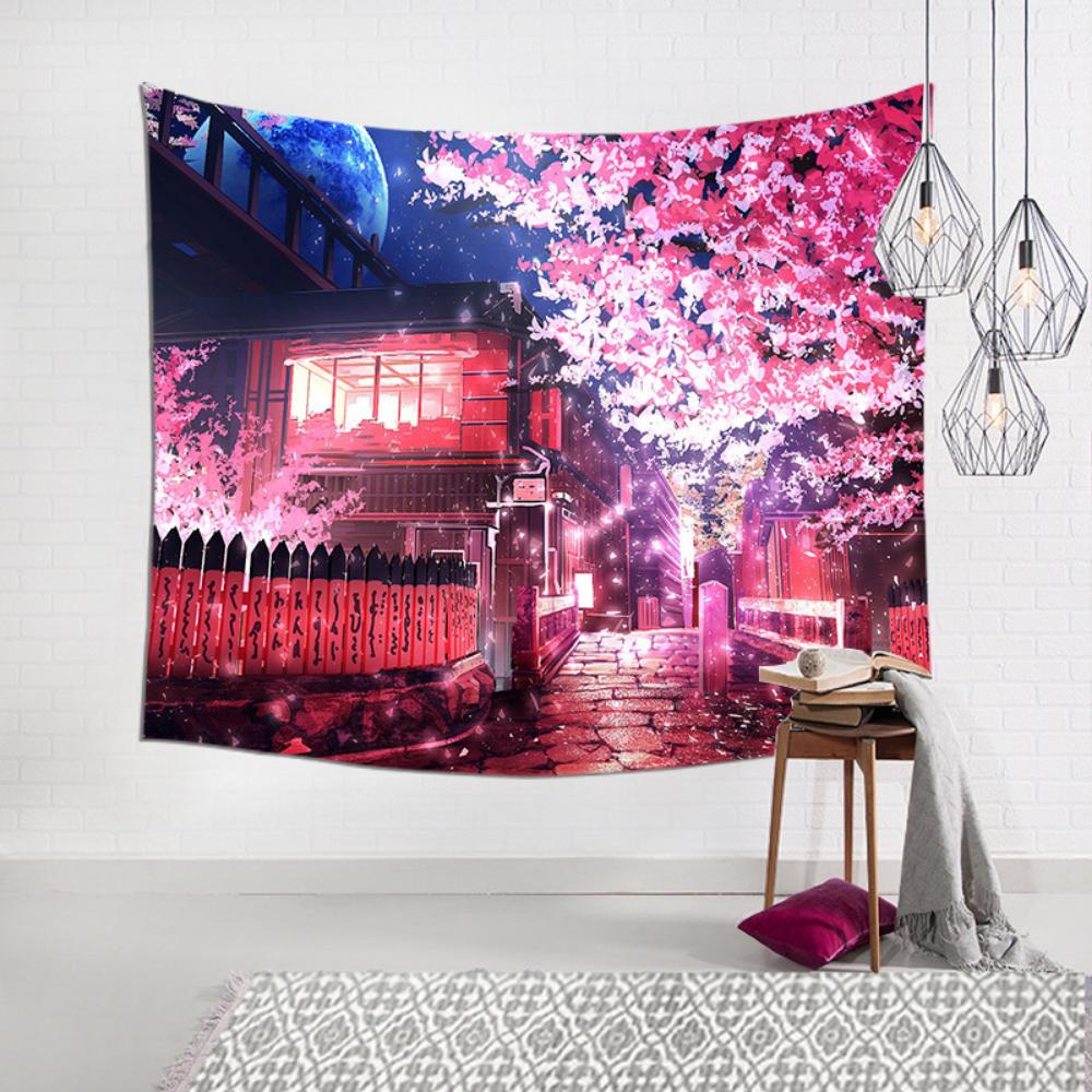 Floare de cireș, pânză agățată colorată, decorare pentru cameră, pictură, fundal pentru sufragerie, pânză pentru dormitor, tapiserie, pânză de perete