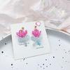 Glass Bead Floral Earrings Lightweight Ear Hooks/Ear Studs Allergy Free Glass Beaded Ear Pendants Handmade Ornament