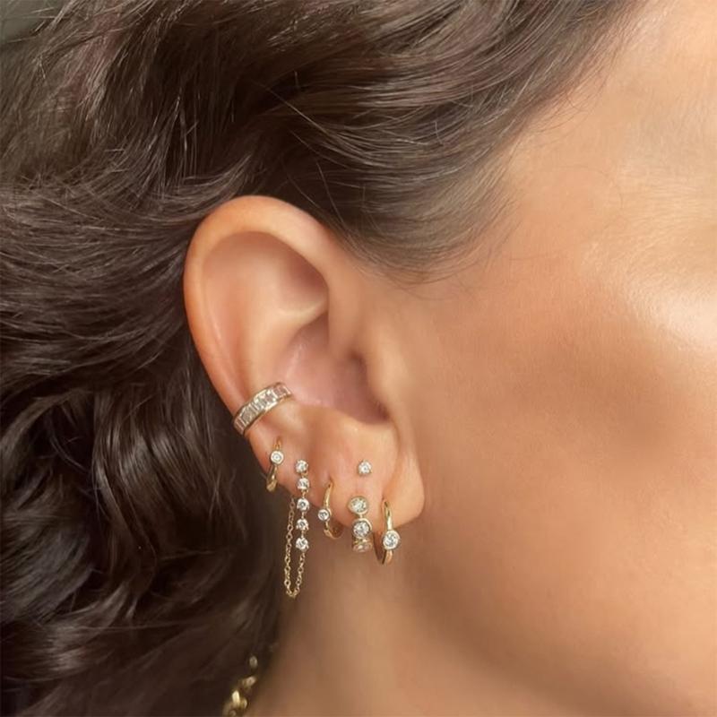 Ear Cuffs Estilosos Com Strass Versátil Ear Cuff de Strass Brilhantes Presilhas de Orelha Charme Adequado Para Todos os Estilos