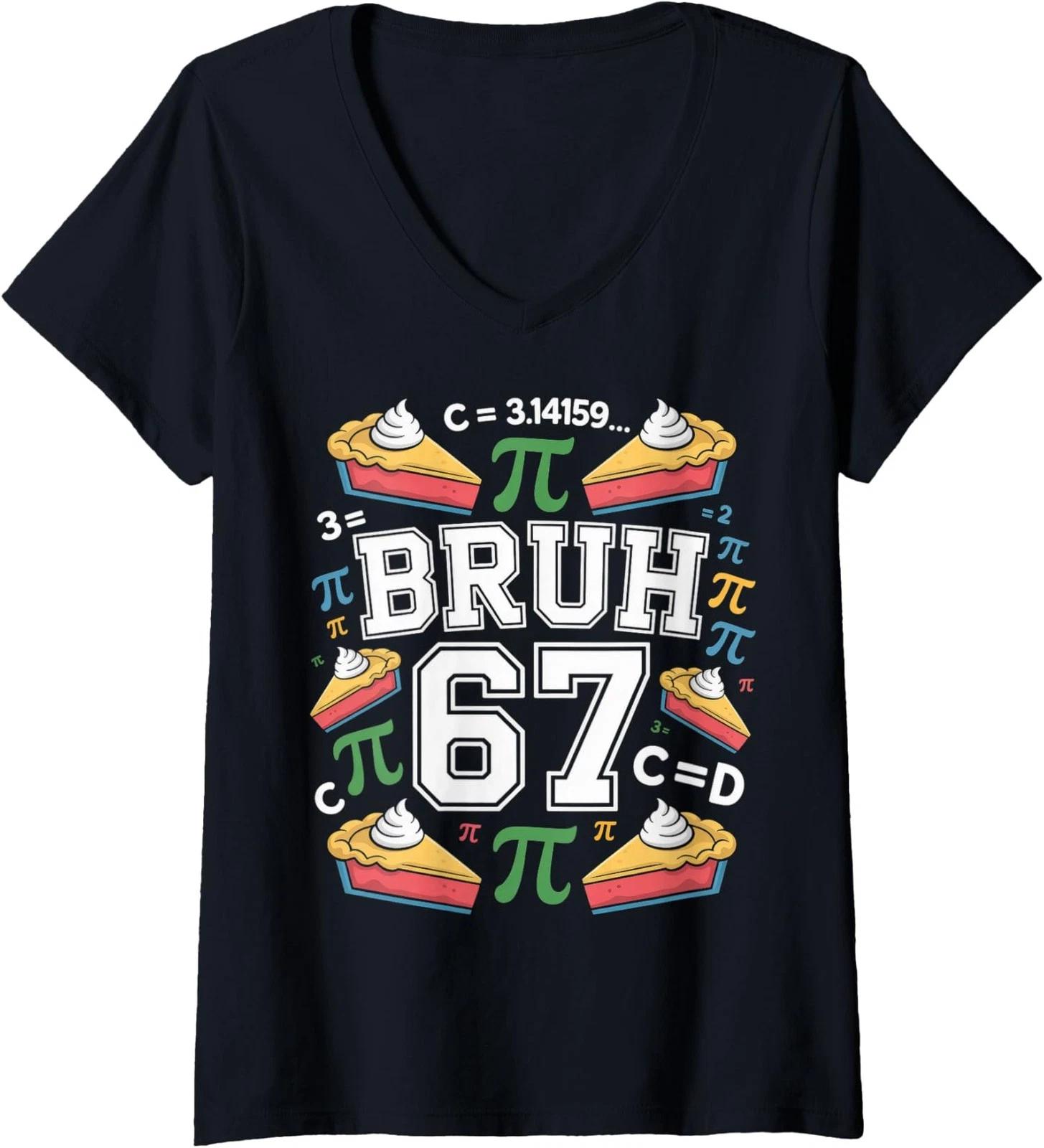

67 Christmas Meme Pajamas Holiday Gen Alpha Slang Ladies V-Neck Tshirt S