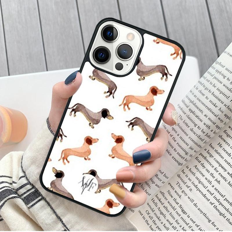 Sausage Dog Dachshund Art Phone Case for iPhone 17 Air 16 15 14 12 13 PLUS 11 PRO MAX Cover Fundas Shell coque