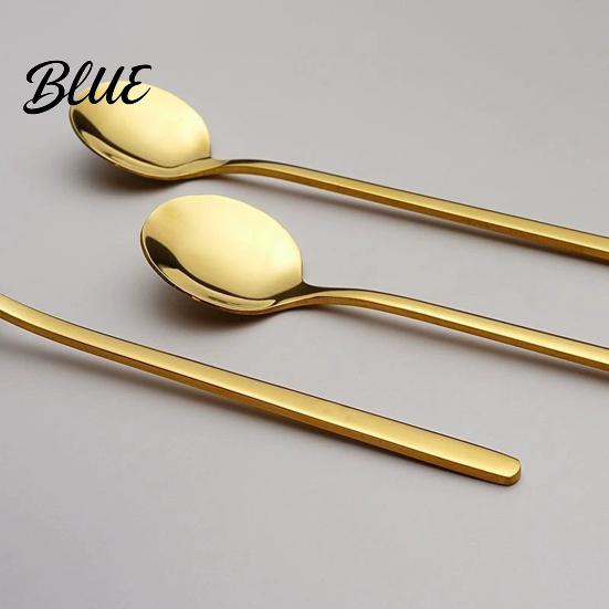 Snack Löffel Gold Teelöffel für Stahl Löffel Kaffee Beschichtet Edelstahl Rund Klein Dessert Dessert Kreativ Rühren Eiscreme Leicht