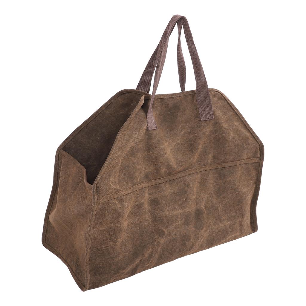 Heavy Duty Canvas Firewood Bag Large Firewood Holder Shopping Bag Fireplace Wood Stove Accessories