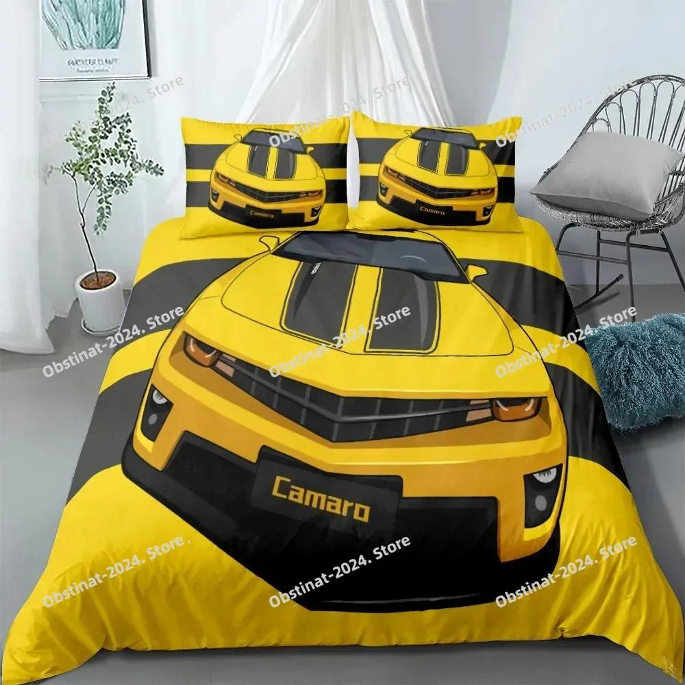 Automobile Poster Fans Bedding Set King Queen Double Full Twin Single Size Bed Linen Set