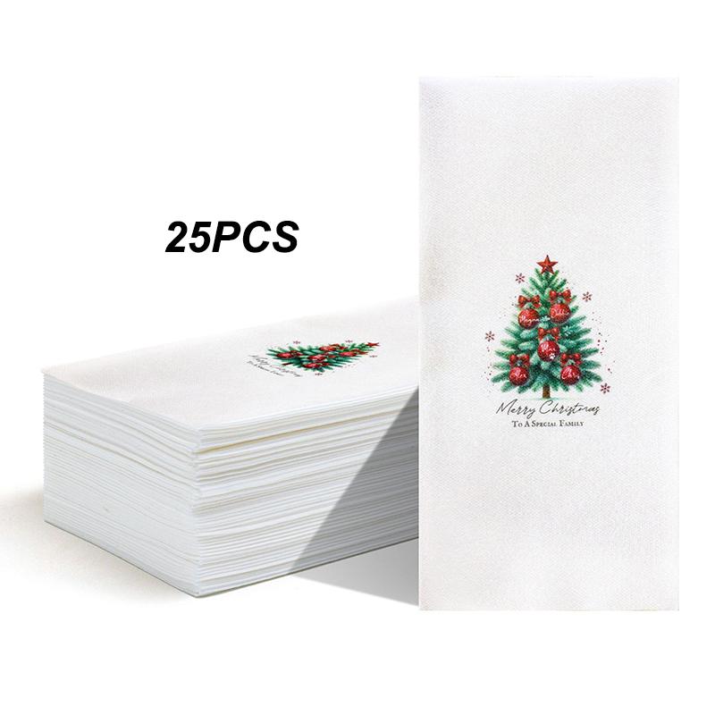 30*43cm Dust-free Napkins Virgin Wood Pulp Serviette Wedding Party Western Restaurant Decoration Christmas Pattern Paper Napkins