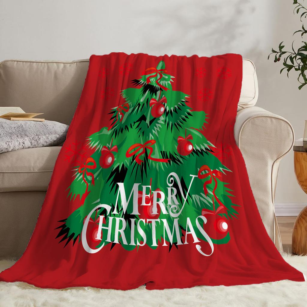 Weihnachten Kreative Überwurfdecke Flanelldruckdecke Superweich Kuschelig Sofadecke Nickerchen-Decke Wohndecke Perfektes Wohngeschenk für Sie