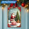 D FLAT Pc Metal Sign Christmas Santa Gingerbread D Flat Print Metal Art
