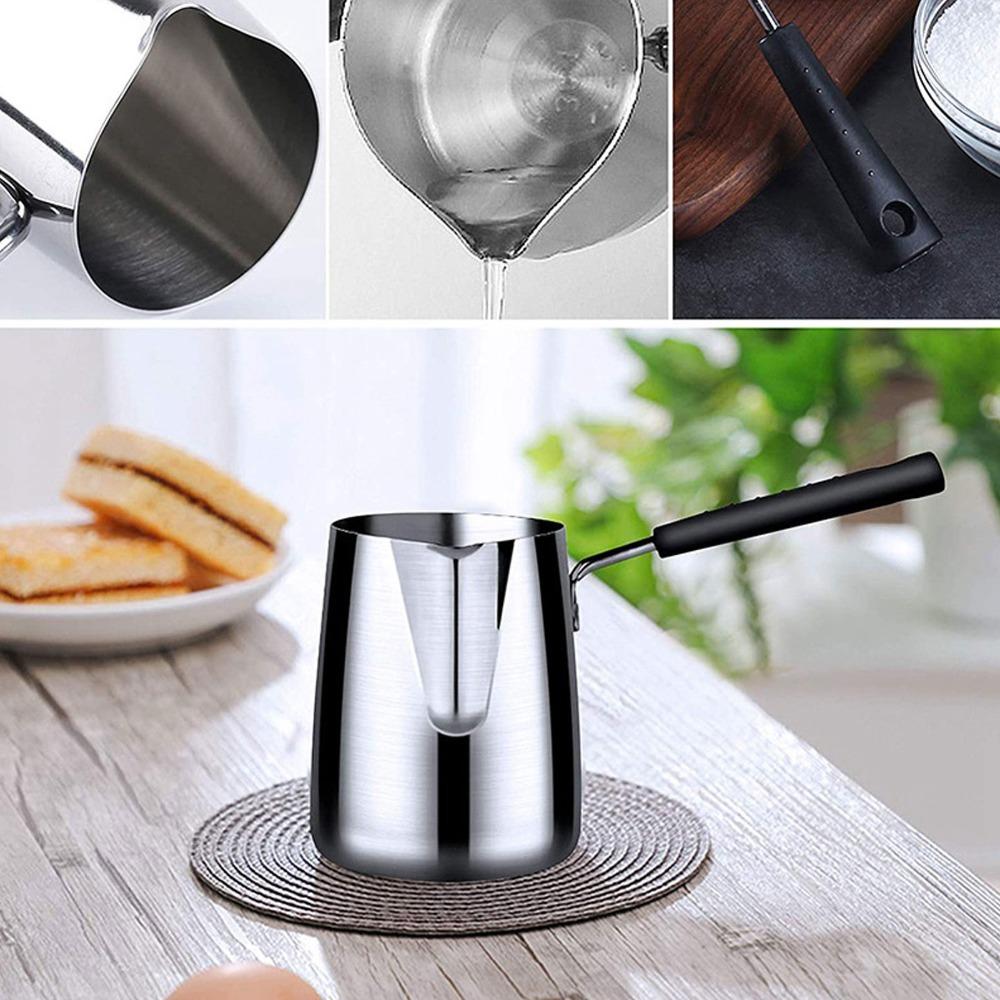 Glossy Surface Butter Warmer Stainless Steel Turkish Tea Pot Turkish Coffee Pot  Coffee Making