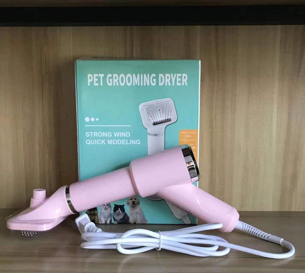 2-in-1 Pet Hair Dryer Comb: Deshedding and Grooming Blower for Dogs and Cats