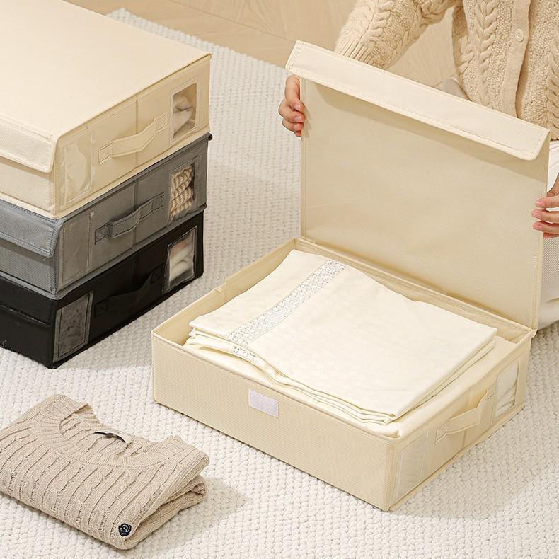 Four-Piece Foldable Linen Closet Storage Box Set with Window