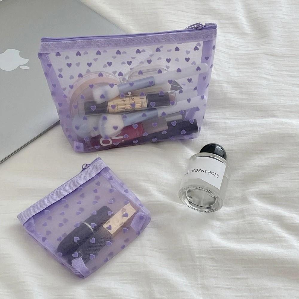 Mesh Cosmetic Bag Wave Point Travel Organizer Casual Makeup Bag  Outdoor