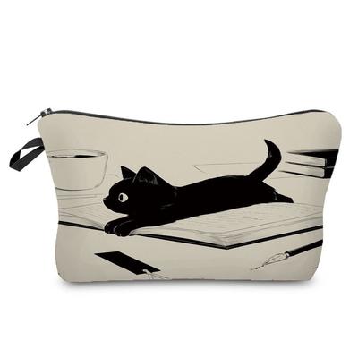 Bolsa de Cosméticos con Estampado de Gato para Mujer Organizador de Artículos de Tocador Estuche de Almacenamiento para Viaje 6689