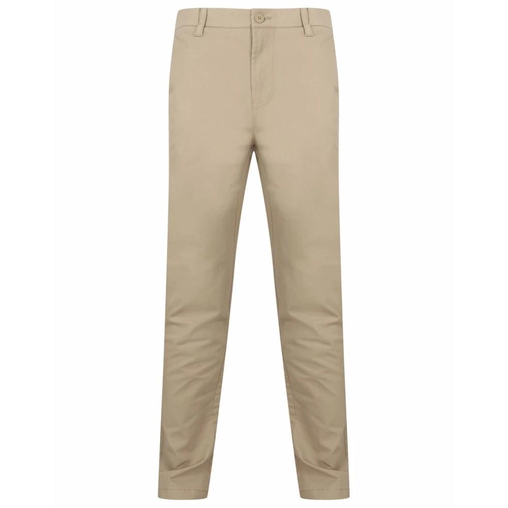 Henbury Mens Stretch Flex Waistband Chinos