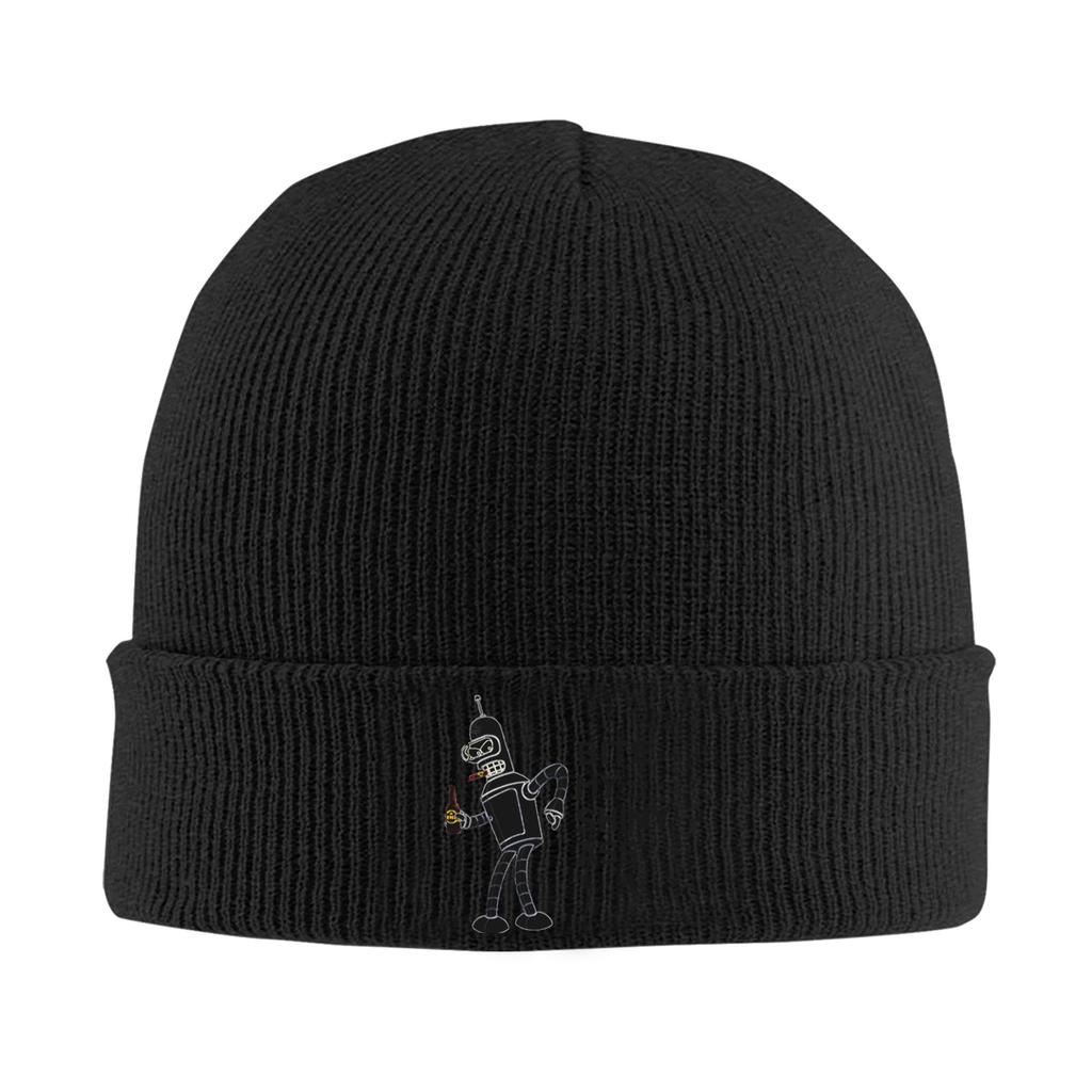 Bite My Shiny Ass Futuramas Benders Accessories Winter Cuff Beanie For Men Women Knitted Skull Cap Bonnet Hats