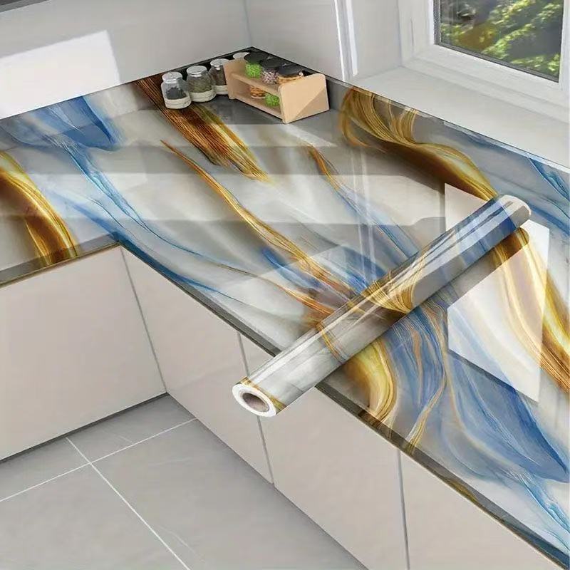 Waterproof and Oil-resistant Kitchen Sticker Countertop Table Top Stove Surface Self-adhesive Wall Paper