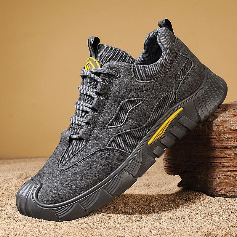 

2025 spring new breathable and dirt-resistant canvas shoes men s shoes casual sports tooling shoes men s lightweight labor insurance men s shoes 44 сірий колір