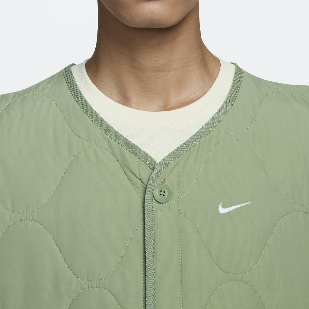 Nike Solid Color Warm Military Style Cotton Vest Men Outerwear Olive-Green DX0891-386