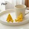 3D Printed Cheese Sculpture Novelty with Movable Joints, Funny Limb Toy Slice Figurine Fidget for Stress Relief, Office Desk Accessories Delicate