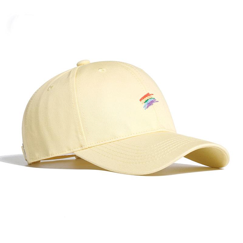 Yellow Baseball Cap Women's Color Lines Fashion Soft Top Bent Hat Green Couple Street Fashion Cap