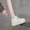 Heightened Thick-soled Fashionable Versatile Autumn and Winter New Single Shoes Rabbit Hair Trend Cotton Warm Women's Shoes Student High-top Shoes