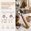 304 Stainless Steel and Wood Bottomless Espresso Portafilter for DeLonghi Espresso Brewing