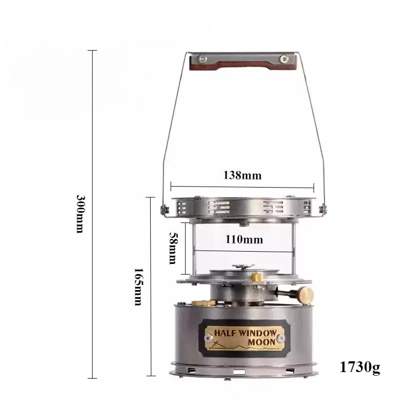 Mini Kerosene Heater 360° Viewing Fire Lamp Stove Portable Camping Lantern Stove Stainless Steel Kerosene Stove for Tea Picnic