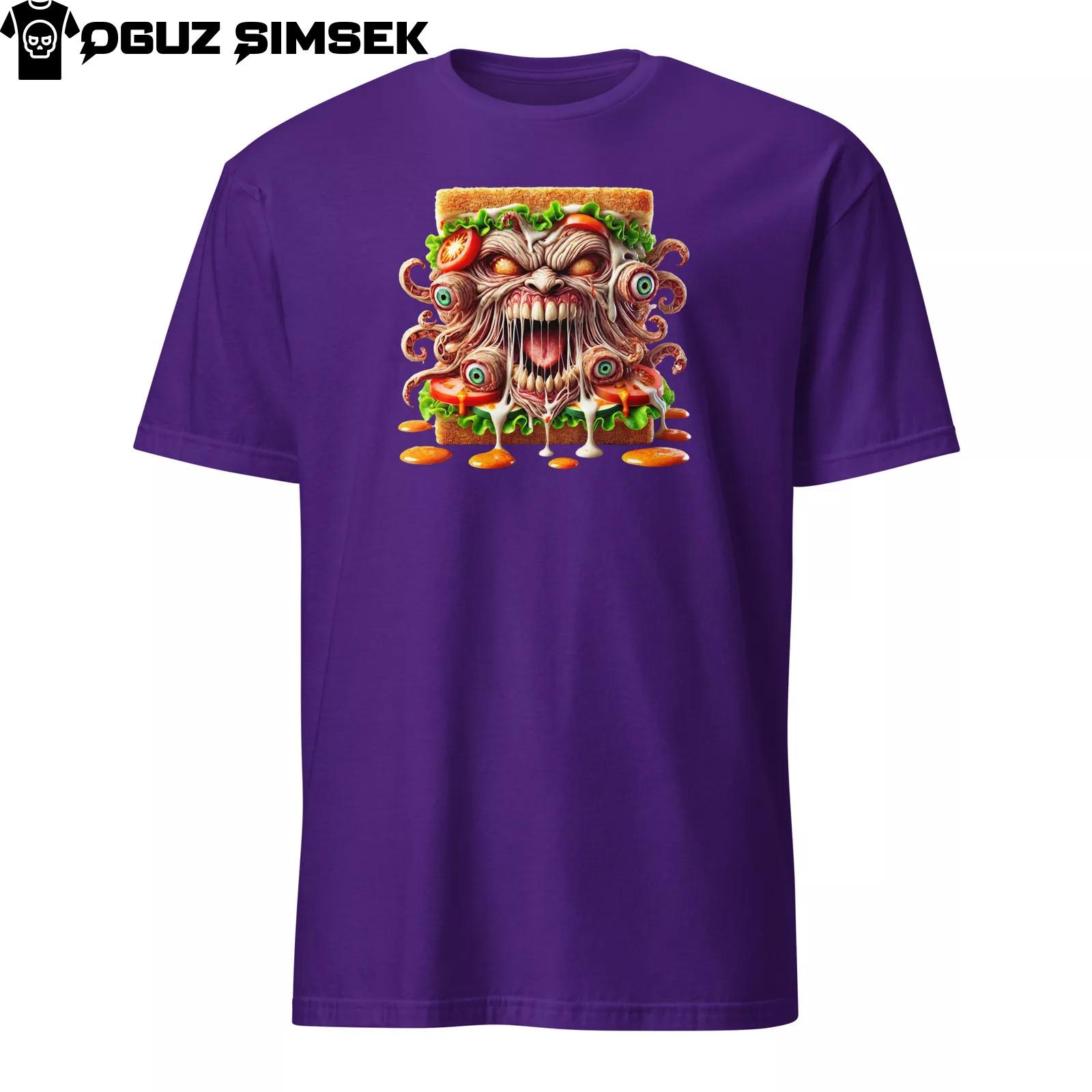Unisex Monster Sandwich T-Shirt Mens Womens Tees Top | Softstyle Gildan 64000 | Fun Food Graphic S