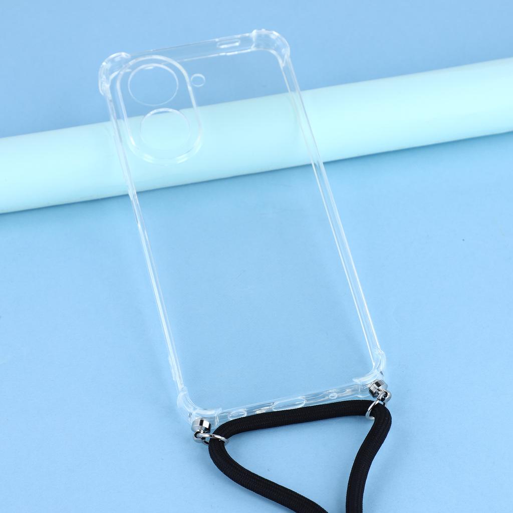For Xiaomi Redmi A5 4G (171.7mm) Case Reinforced Corner TPU Clear Phone Cover with Lanyard