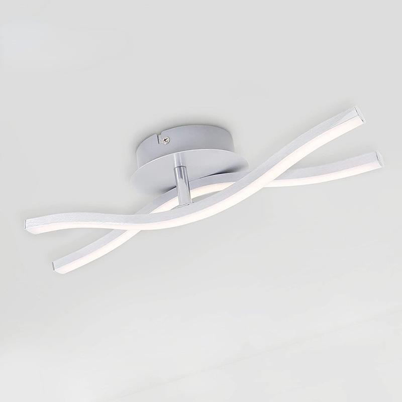 LED Ceiling Light 12W 24W Curved Design Ceiling Lamp Modern Living Room Lamp 6000K Cold White for Dining Room Bedroom Balcony