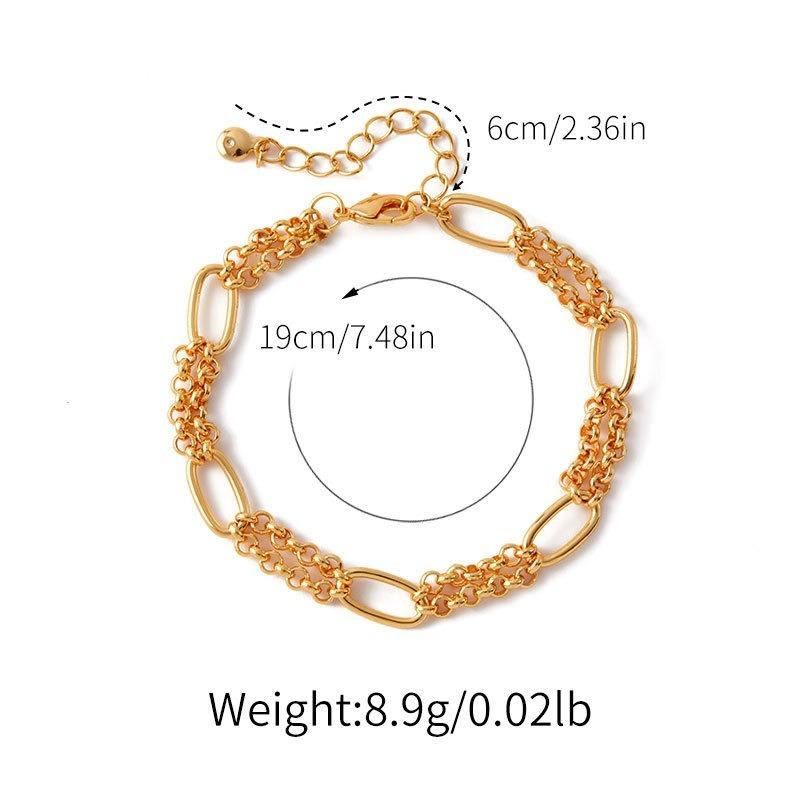 Minimalist Gold Plated Color Retention Neutral Thick Chain Handmade Plain Bracelet