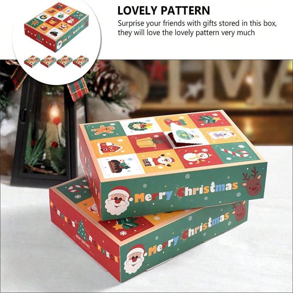 5pcs 12 Days Christmas Advent Calendar Countdown To Christmas Calendar Decoration Empty Boxes Refillable Advent Xmas For Festive