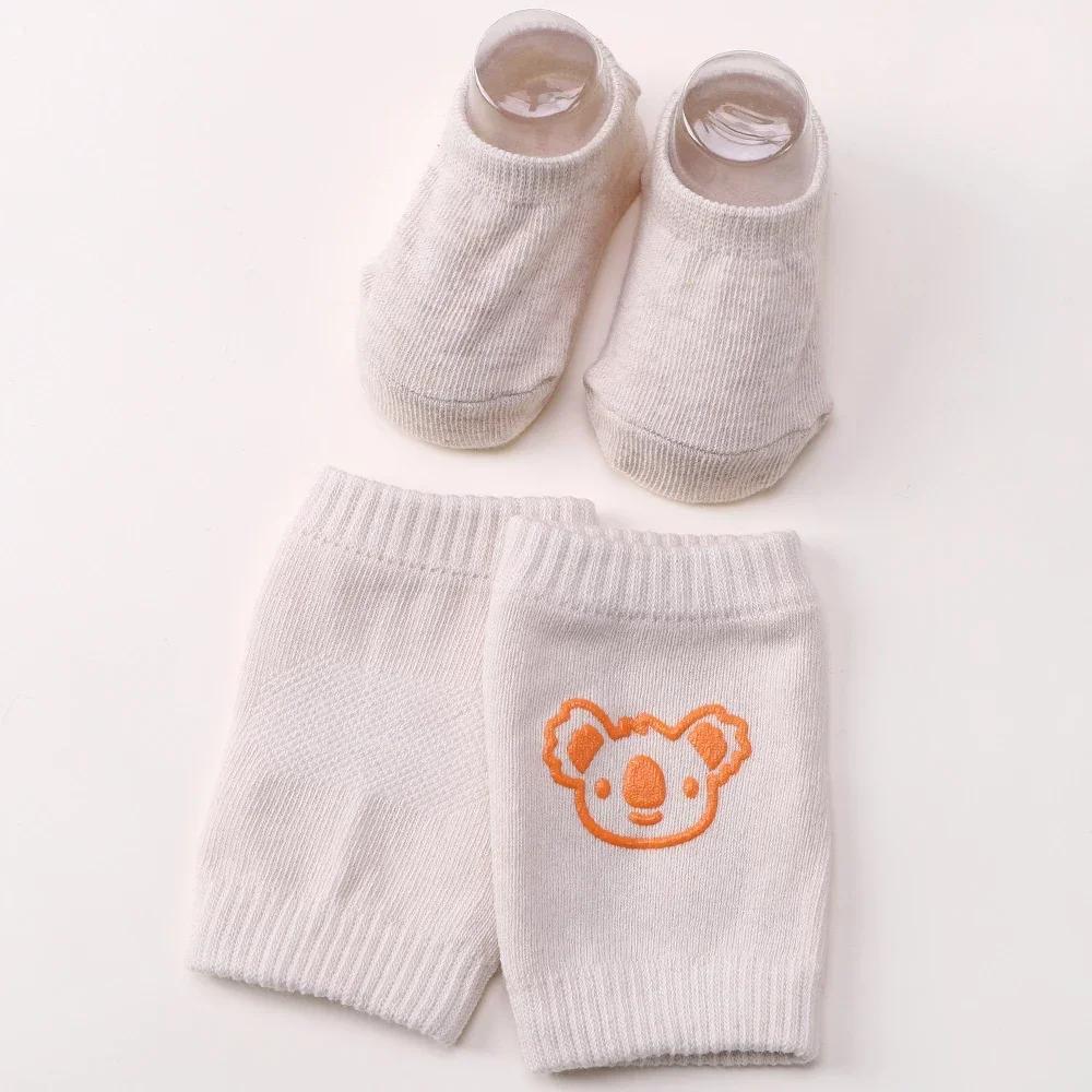 Set Genunchiere pentru Bebeluși Șosete Fete Băieți Vară Culoare Solidă Șosete Antiderapante Protector pentru Genunchi Picior Copil Târâre Siguranță Șosetă de Podea Bebe